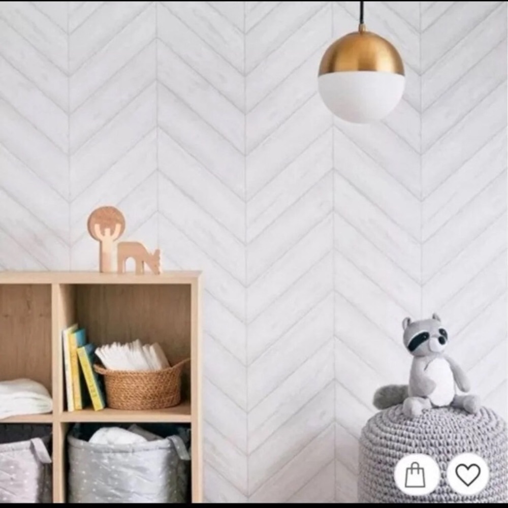 2 Rolls Peel & Stick Herringbone Wallpaper